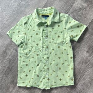 Andy & Evan Light Green Kids Shirt with Fruit Print